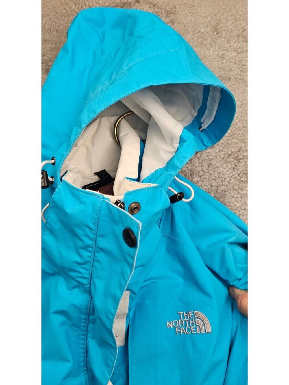 The North Face Womens Blue & White Waterproof Jacket Size M